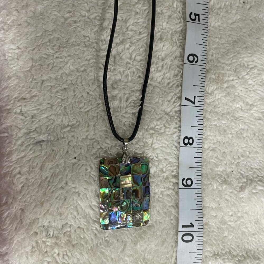 Mosaic Abalone Shell Necklace - Picture 3 of 4